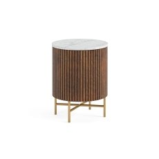 Harvard Reeded Mango Wood Storage Cupboard with Marble Top