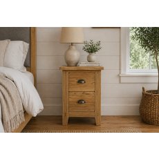 Burford Country Oak Narrow Bedside Table
