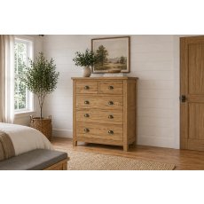 Burford Country Oak 2 Over 3 Chest of Drawers