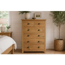 Burford Country Oak 6 Drawer Chest of Drawers