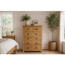 Burford Country Oak 6 Drawer Chest of Drawers
