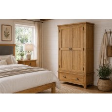 Burford Country Oak Gents Wardrobe