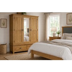 Burford Country Oak Triple Wardrobe