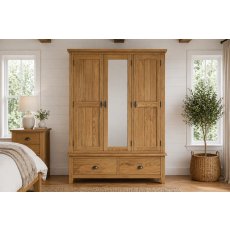 Burford Country Oak Triple Wardrobe