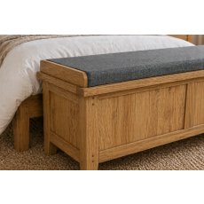 Burford Country Oak Storage Bench Blanket Box