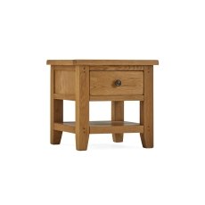 Burford Country Oak Lamp Table with Drawer