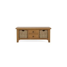 Burford Country Oak Large Coffee Table with Basket