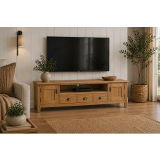 Burford Country Oak 210cm Extra Large TV Unit