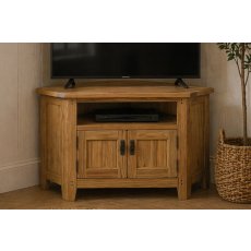 Burford Country Oak Corner TV Unit with Door