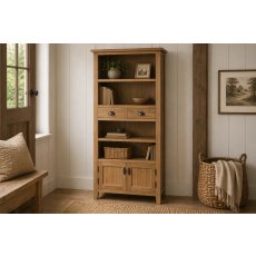 Burford Country Oak Display Bookcase