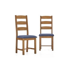 Burford Country Oak Ladder Dining Chair (Pair)