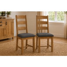 Burford Country Oak Ladder Dining Chair (Pair)