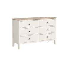 Marlow Oak Painted Coconut White 6 Drawer Chest of Drawers Marlow Oak Painted Coconut White 6 Drawer Chest of Drawers