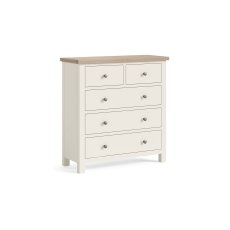 Modern Country Painted Oak Coconut White 2 Over 3 Chest of Drawers