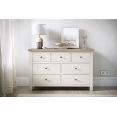 Modern Country Painted Oak Coconut White 3 Over 4 Chest of Drawers