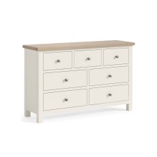 Modern Country Painted Oak Coconut White 3 Over 4 Chest of Drawers