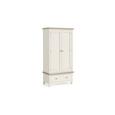 Modern Country Painted Oak Coconut White Gents Wardrobe