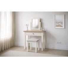 Modern Country Painted Oak Coconut White Single Drawer Dressing Table Desk Modern Country Painted Oak Coconut White Single Drawer Dressing Table Desk