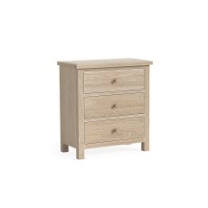 Modern Country Oak 3 Drawer Chest of Drawers