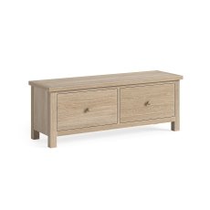 Modern Country Oak Large 2 Drawer Blanket Box Bench