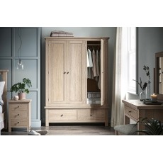Modern Country Oak Triple Wardrobe