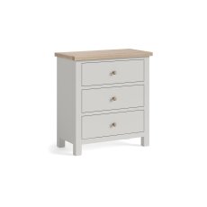 Modern Country Painted Oak Stone Grey 3 Drawer Chest of Drawers Modern Country Painted Oak Stone Grey 3 Drawer Chest of Drawers