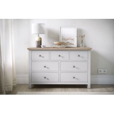 Modern Country Painted Oak Stone Grey 3 Over 4 Chest of Drawers Modern Country Painted Oak Stone Grey 3 Over 4 Chest of Drawers