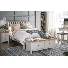 Modern Country Painted Oak Stone Grey Bed Frame