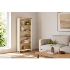 Modern Country Painted Oak Coconut White Large Bookcase