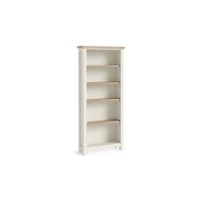 Modern Country Painted Oak Coconut White Large Bookcase
