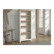 Modern Country Painted Oak Coconut White Large Bookcase