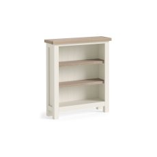 Modern Country Painted Oak Coconut White Low Bookcase