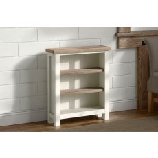 Modern Country Painted Oak Coconut White Low Bookcase