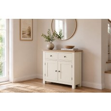 Modern Country Painted Oak Coconut White Medium Sideboard