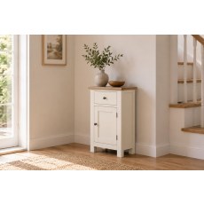 Modern Country Painted Oak Coconut White Telephone Cupboard