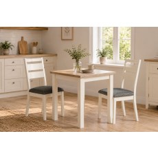 Modern Country Painted Oak Coconut White Bistro Dining Table