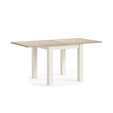 Modern Country Painted Oak Coconut White Flip-Top Dining Table