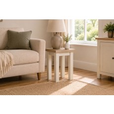 Modern Country Painted Oak Coconut White Lamp Table