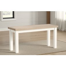 Modern Country Painted Oak Coconut White Dining Bench
