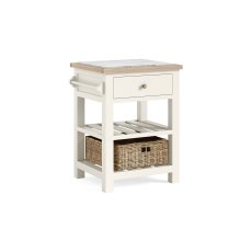 Modern Country Painted Oak Coconut White Small Kitchen Island Unit