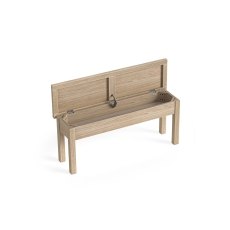 Modern Country Oak Shallow Storage Bench