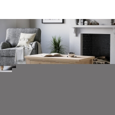 Modern Country Oak Coffee Table with Shelf