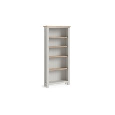 Modern Country Painted Oak Stone Grey Large Bookcase