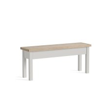Modern Country Painted Oak Stone Grey Shallow Storage Bench