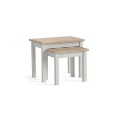 Modern Country Painted Oak Stone Grey Nest Of Tables