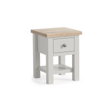 Modern Country Painted Oak Stone Grey Lamp Table with Shelf