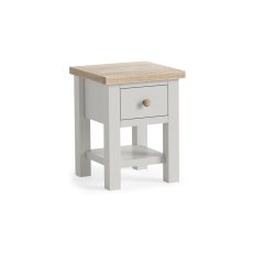 Modern Country Painted Oak Stone Grey Lamp Table with Shelf