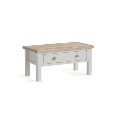 Modern Country Painted Oak Stone Grey Coffee Table with Drawer