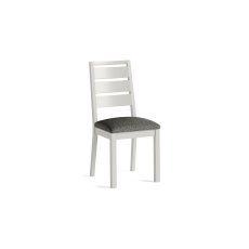 Modern Country Painted Oak Stone Grey Dining Chair with Boucle Grey Seat