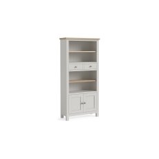 Modern Country Painted Oak Stone Grey Display Unit